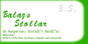 balazs stollar business card